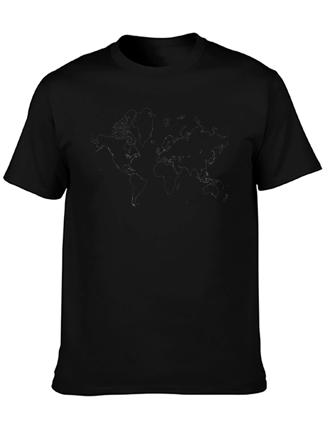 Mens Black World Map Graphic T-Shirt