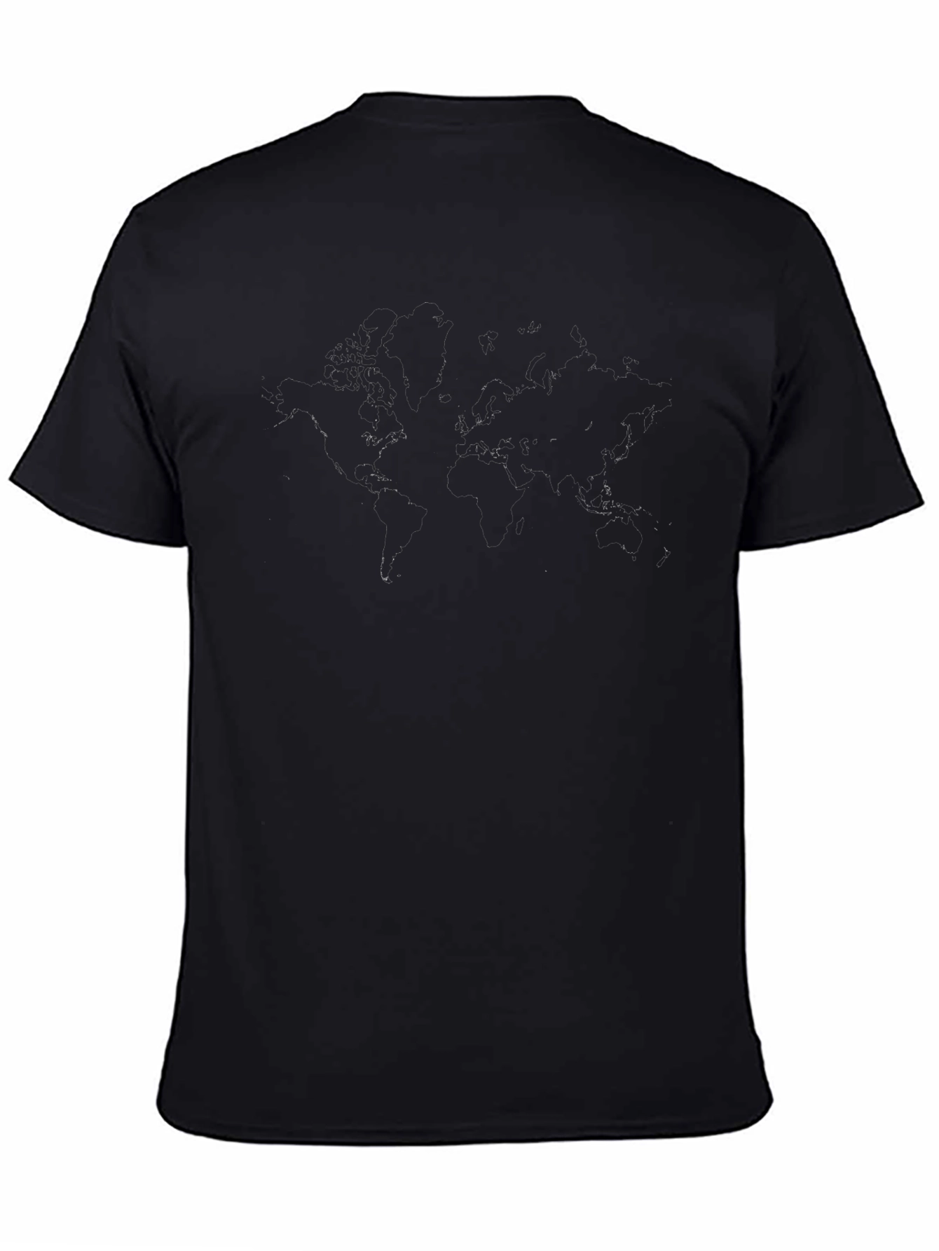 Mens Black World Map Graphic T-Shirt