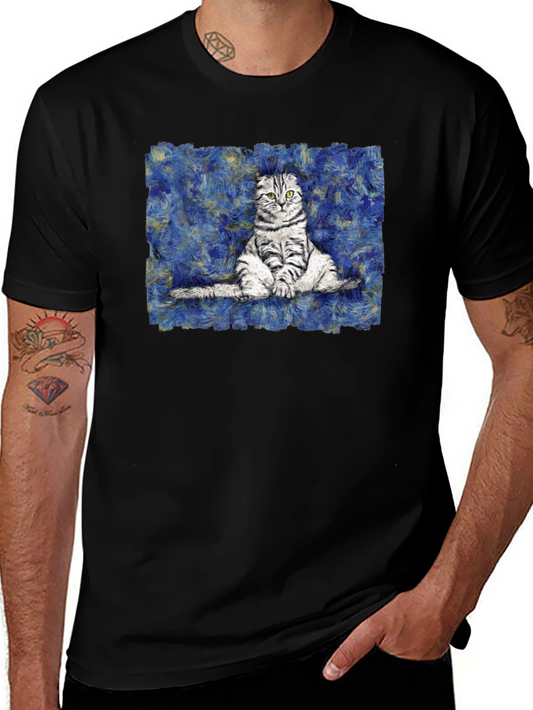 Cat Starry Night Style T-Shirt