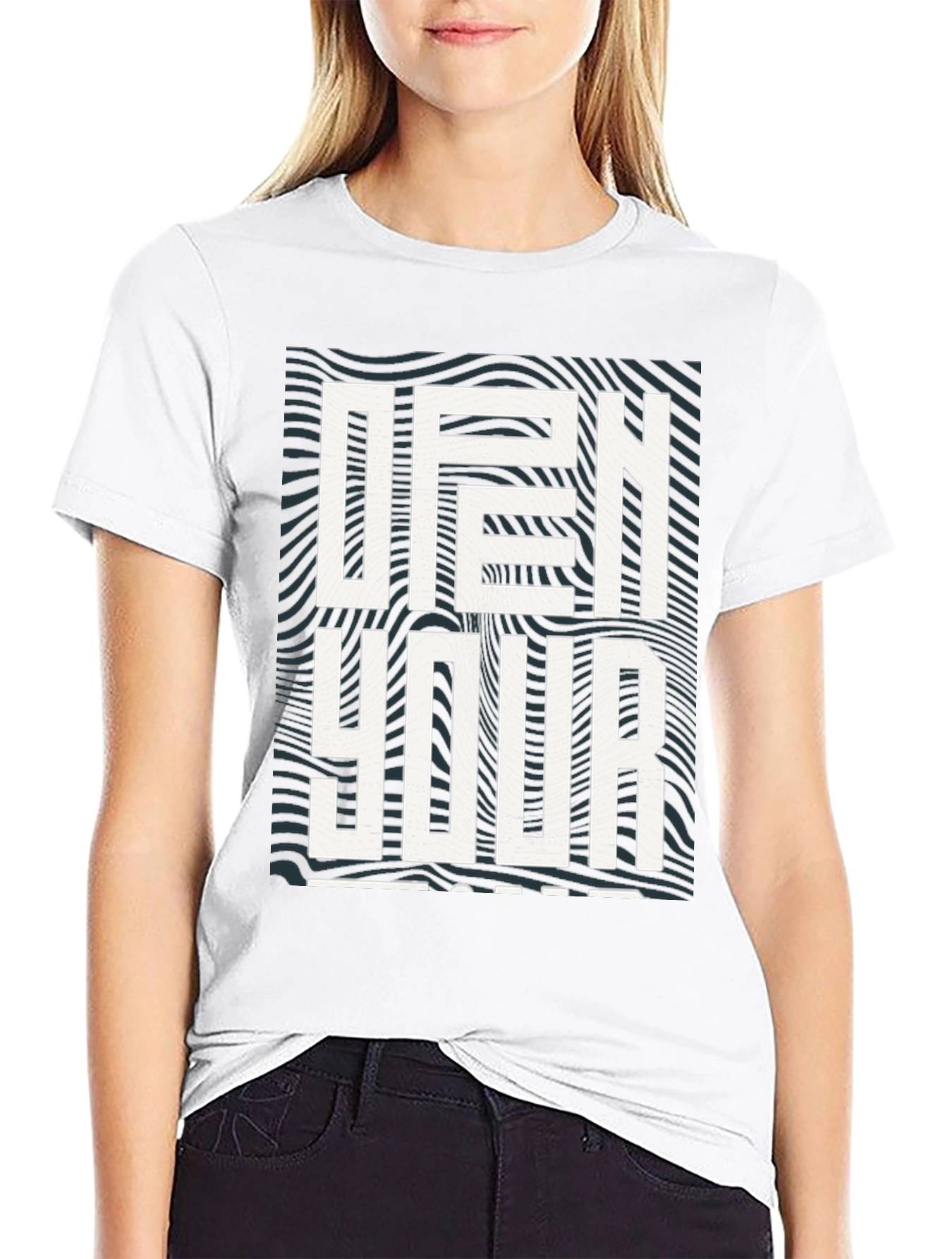 Open Your Mind Graphic Tee - Stylish Black T-Shirt