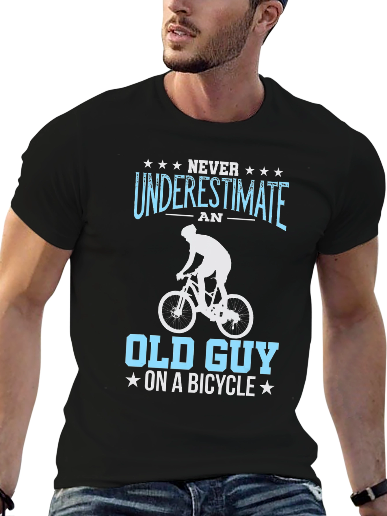 Funny Old Guy On A Bicycle T-Shirt