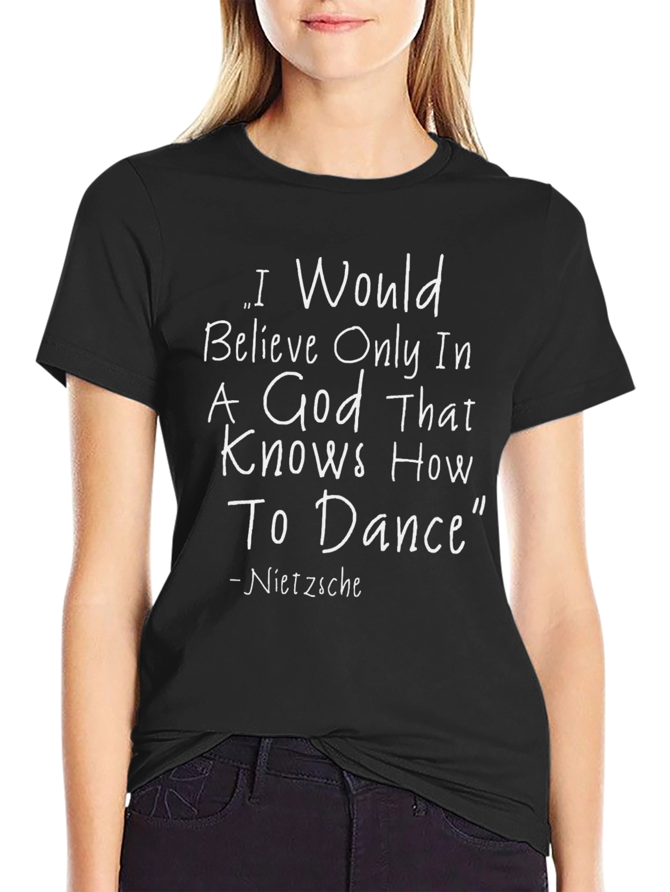 Nietzsche Quote Black T-Shirt