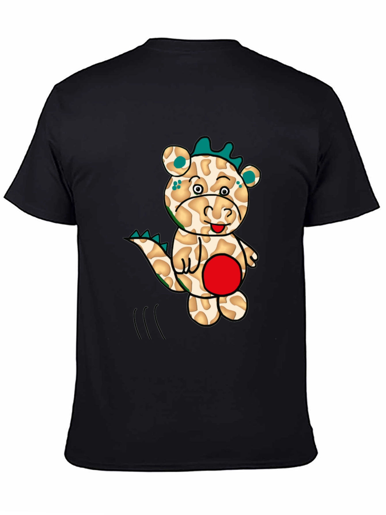Cartoon Dragon Graphic Tee - Mens Black T-Shirt
