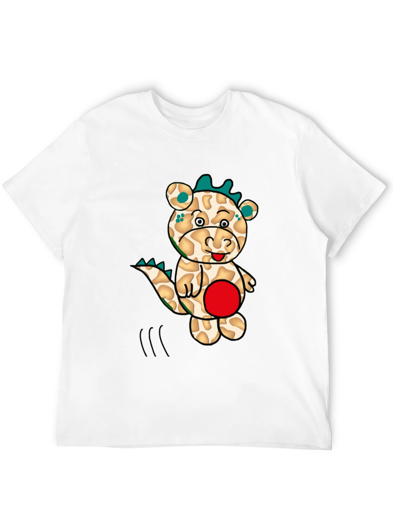 Cartoon Dragon Graphic Tee - Mens Black T-Shirt