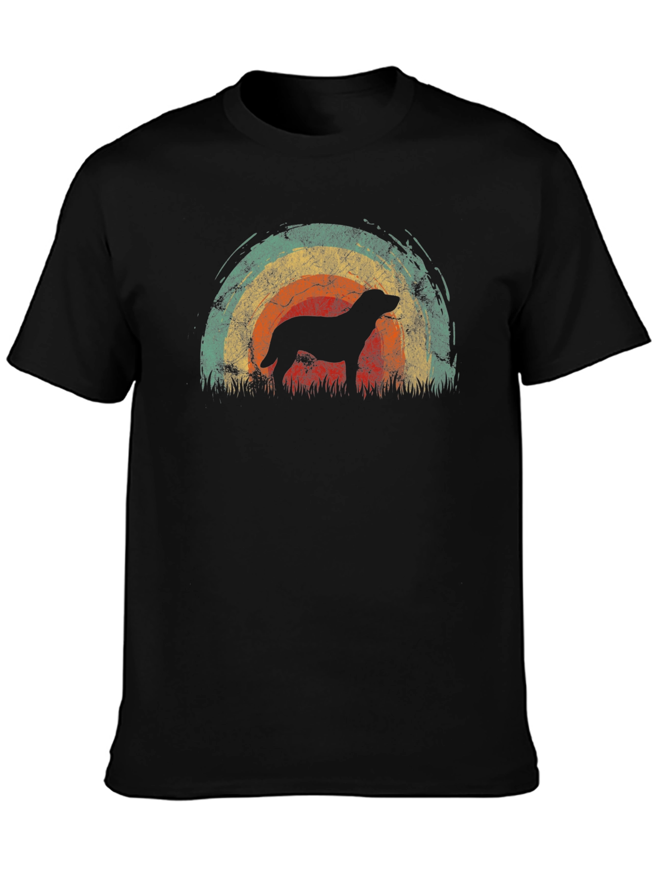 Retro Dog Silhouette Graphic T-Shirt