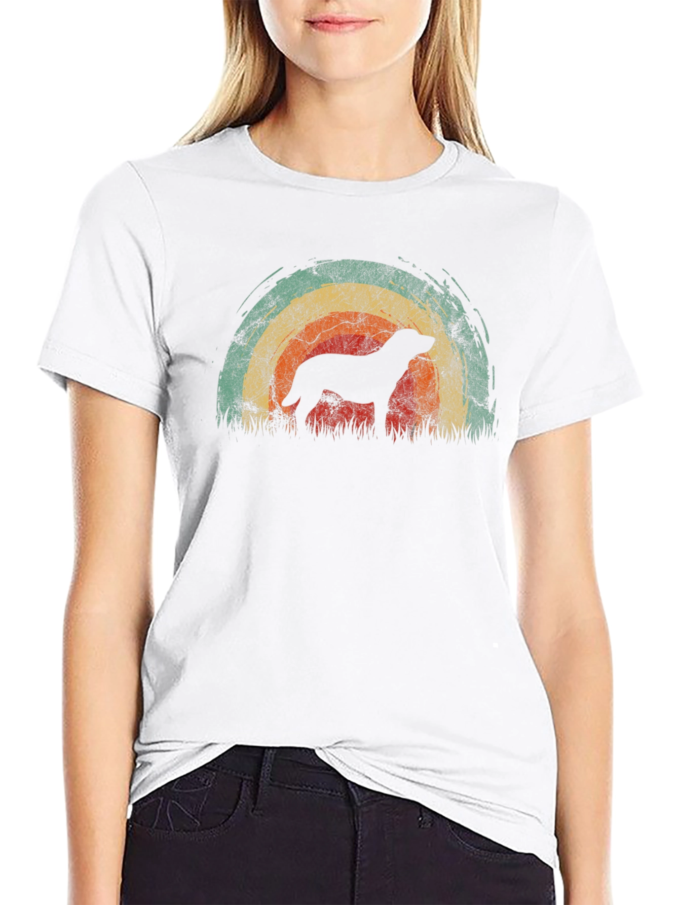 Retro Dog Silhouette Graphic T-Shirt