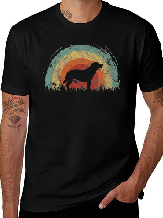 Retro Dog Silhouette Graphic T-Shirt