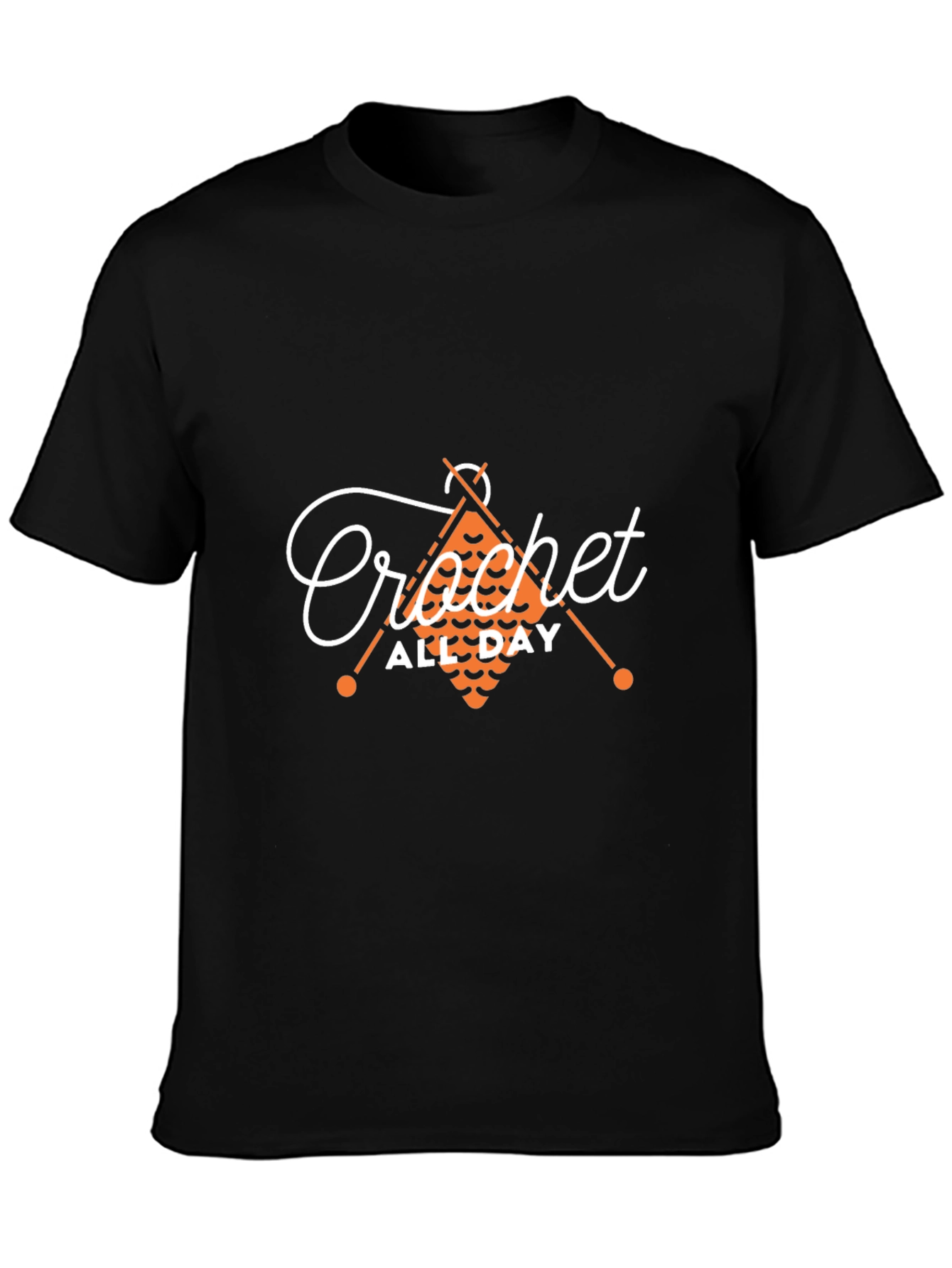 Crochet All Day Black T-Shirt