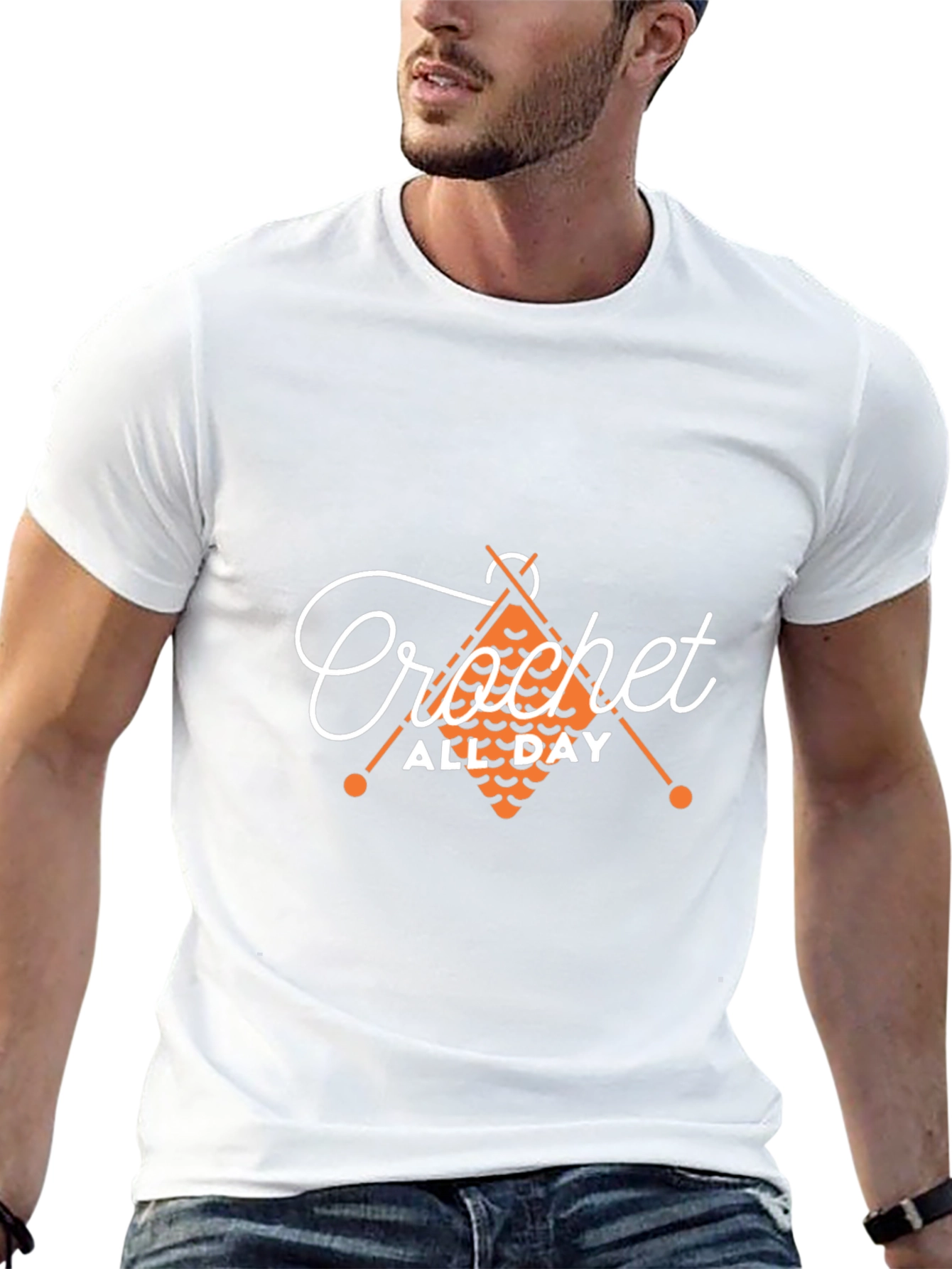 Crochet All Day Black T-Shirt