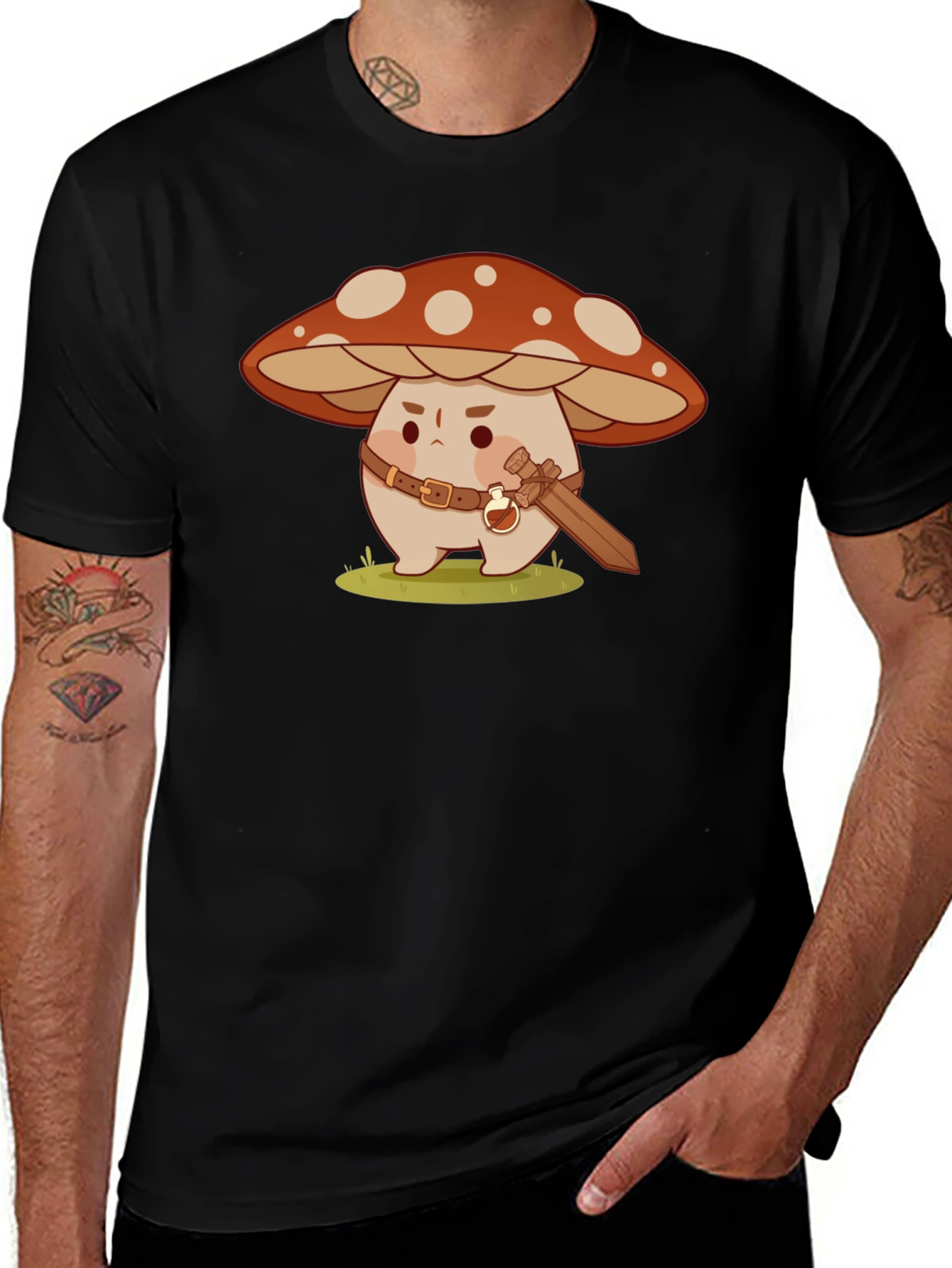 Mushroom Warrior Graphic T-Shirt