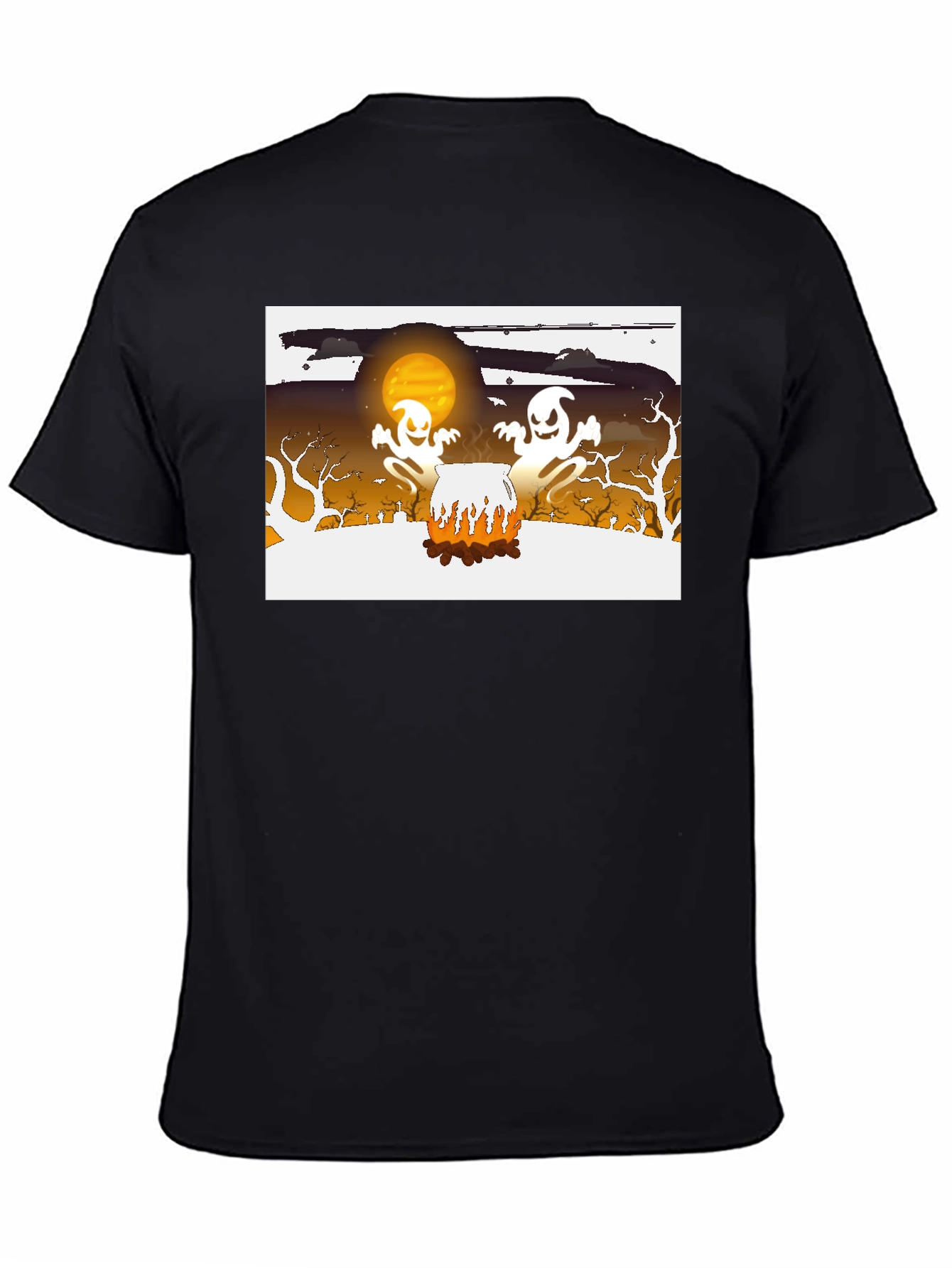 Halloween Ghost Cauldron Black T-Shirt