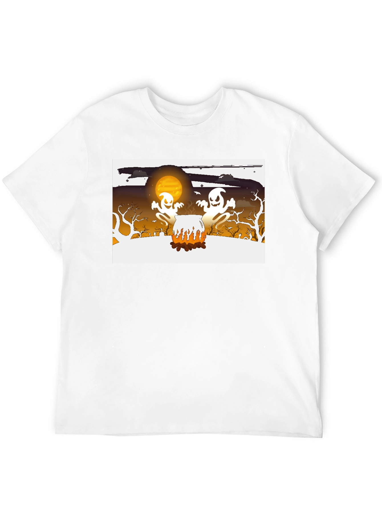 Halloween Ghost Cauldron Black T-Shirt