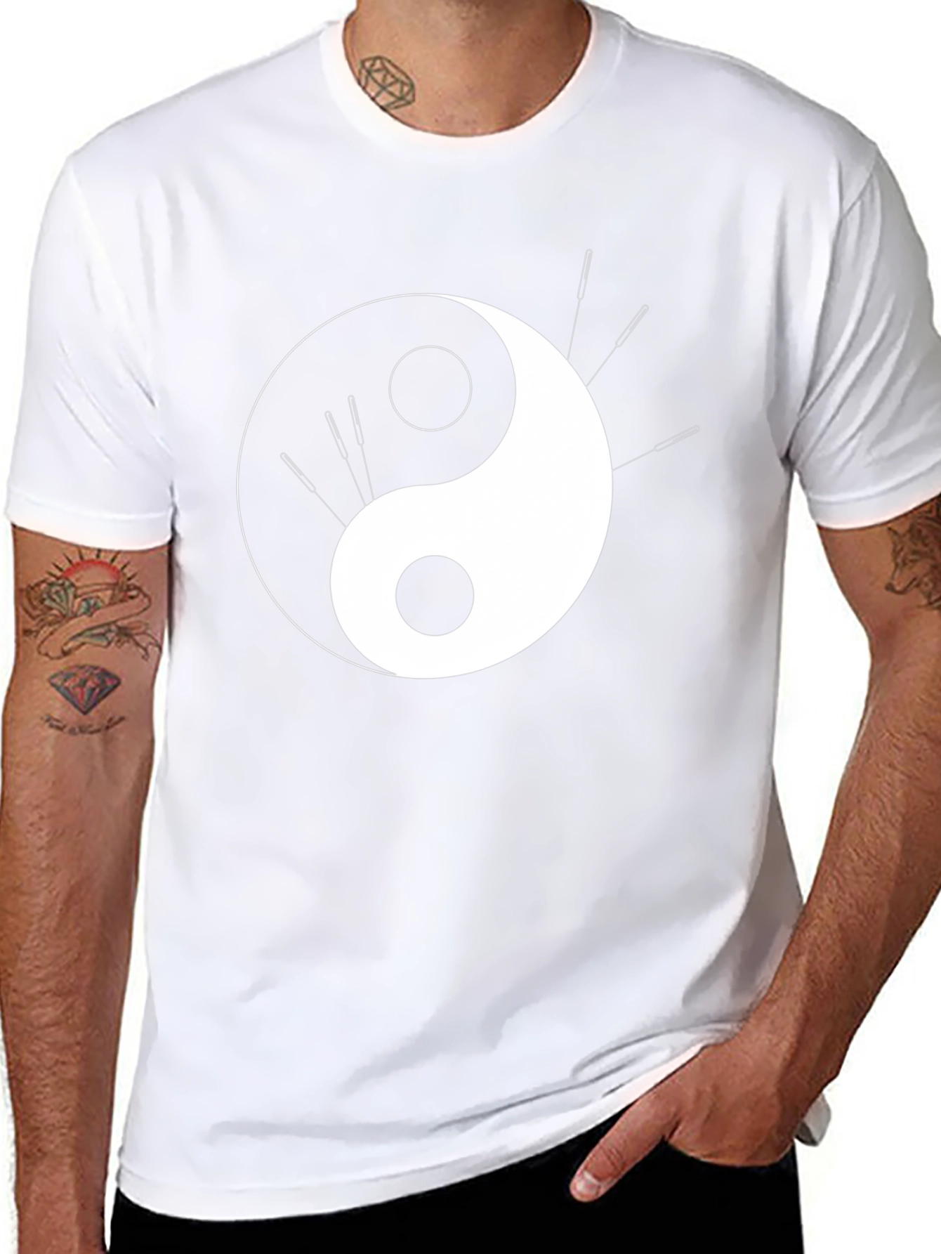 Yin Yang Acupuncture Black T-Shirt