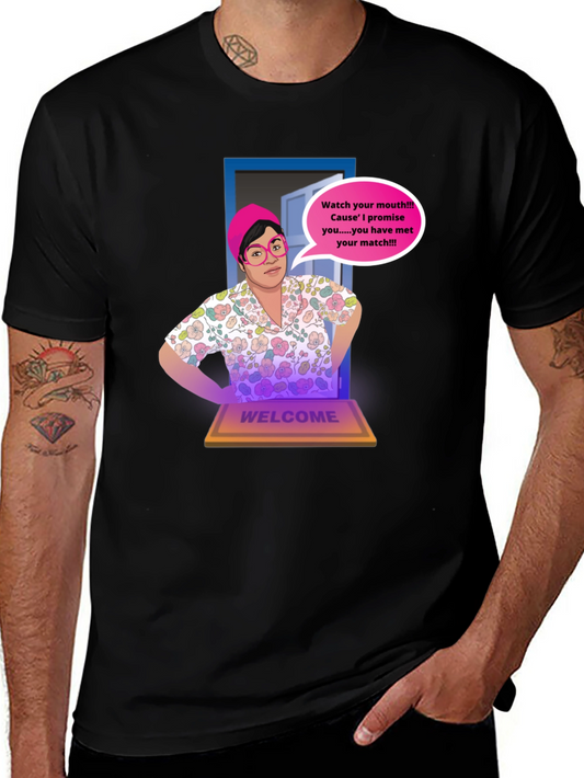 Humorous Watch Your Mouth Graphic Tee