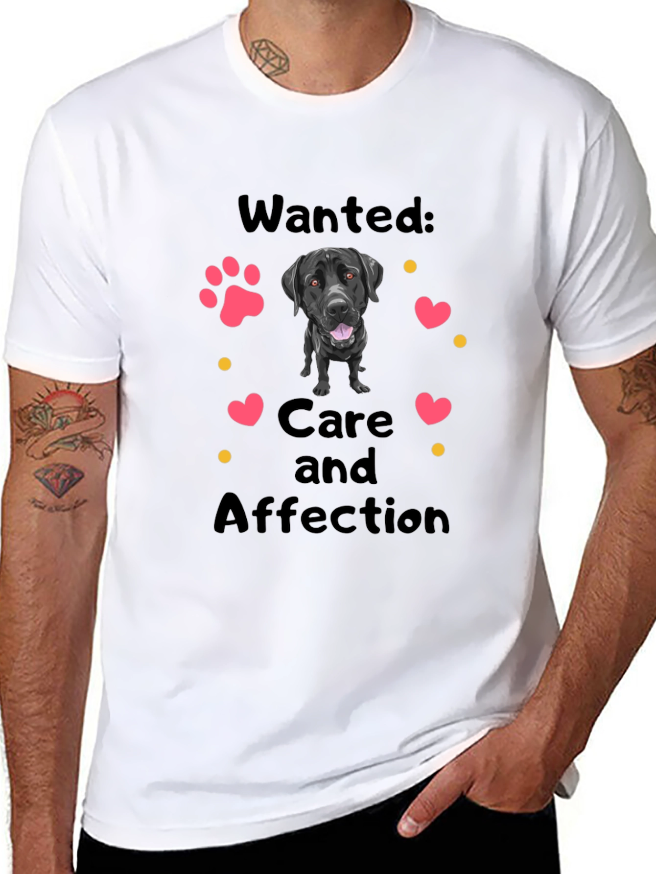 Dog Lover T-Shirt: Wanted Care & Affection