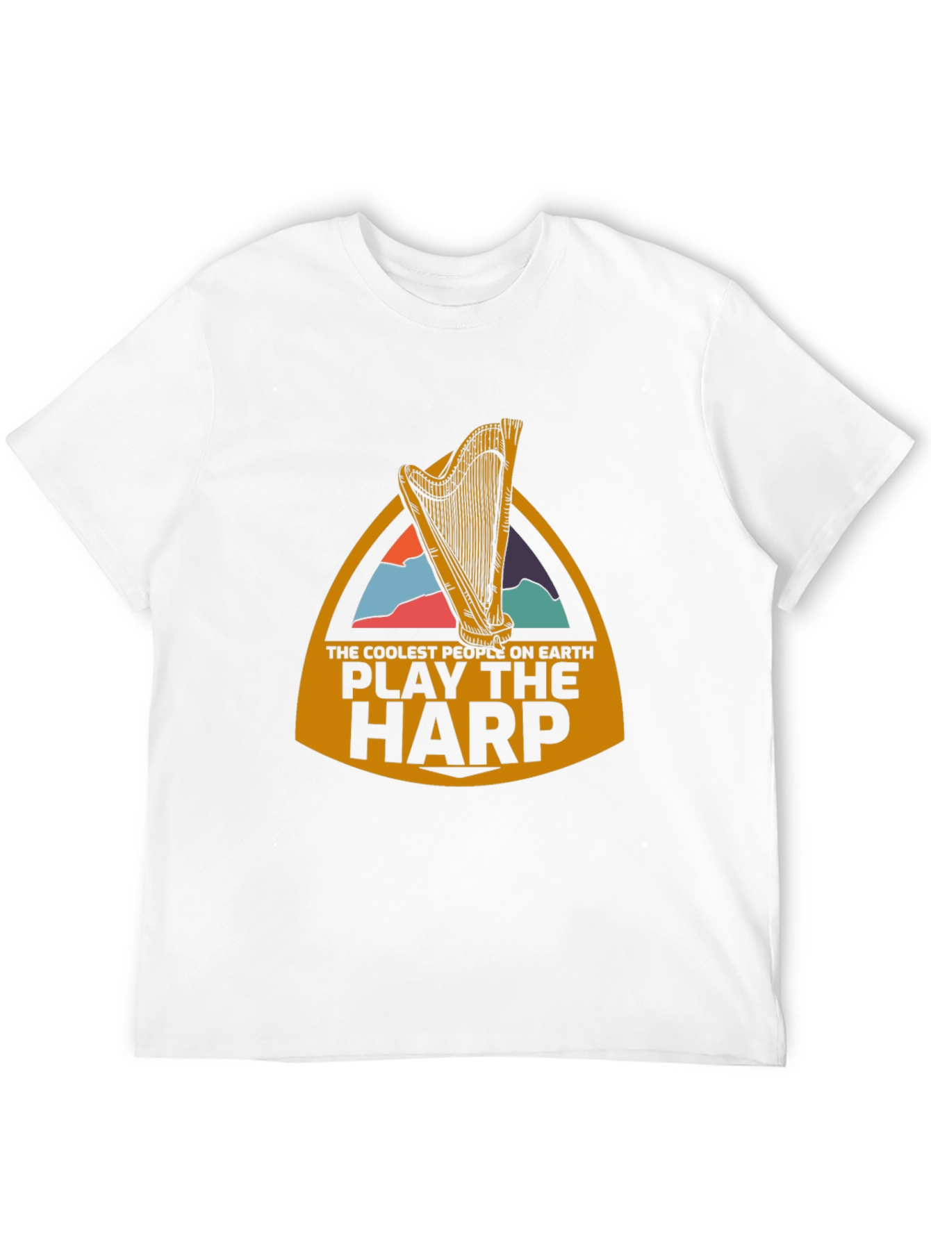 Coolest People Play Harp Black T-Shirt