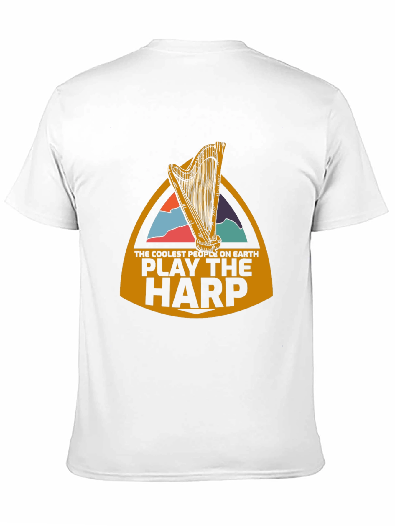 Coolest People Play Harp Black T-Shirt