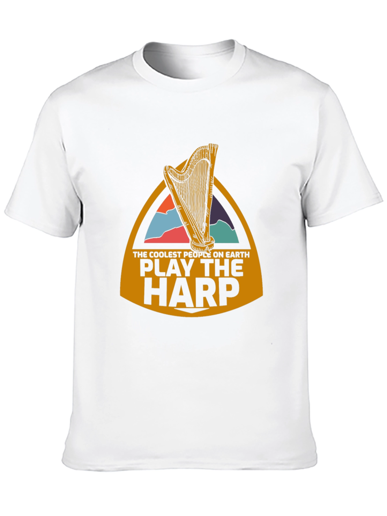 Coolest People Play Harp Black T-Shirt