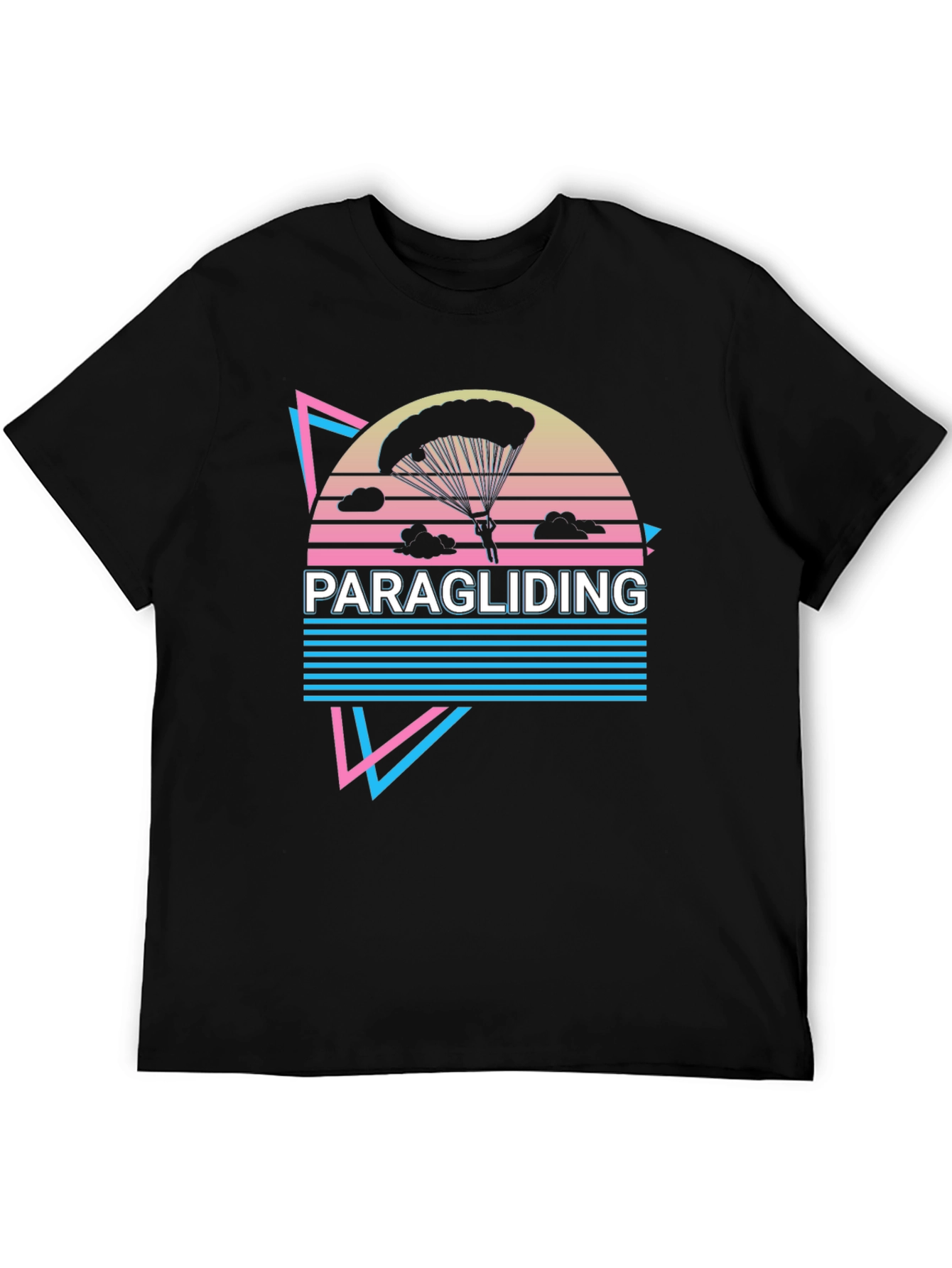 Paragliding Graphic Tee - Retro Style Adventure Shirt