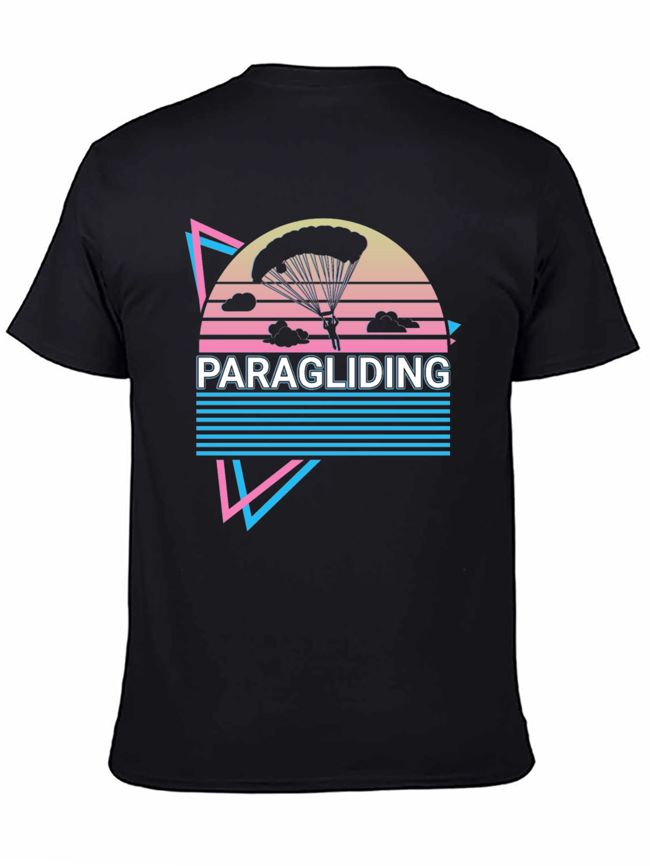 Paragliding Graphic Tee - Retro Style Adventure Shirt