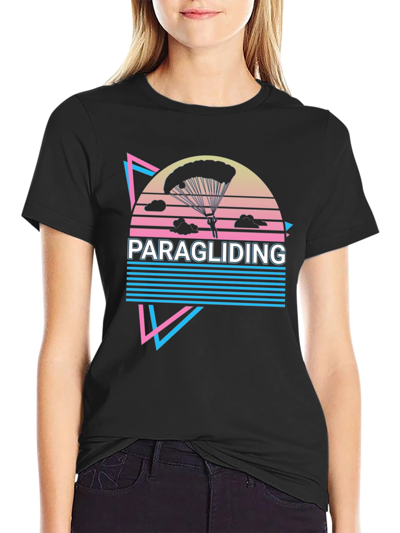 Paragliding Graphic Tee - Retro Style Adventure Shirt