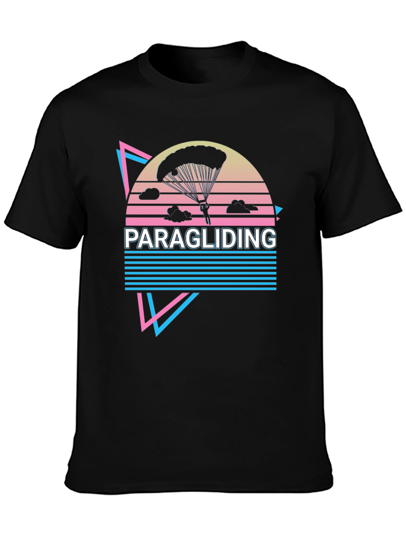 Paragliding Graphic Tee - Retro Style Adventure Shirt