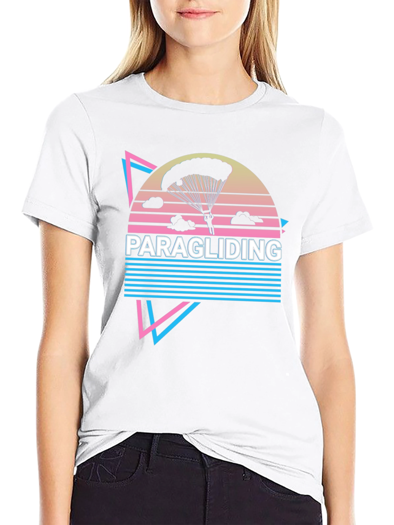 Paragliding Graphic Tee - Retro Style Adventure Shirt