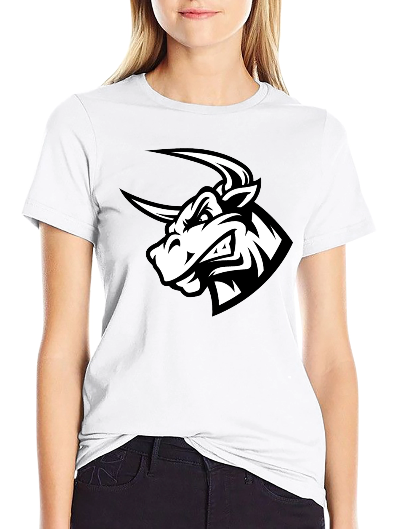 Black Bull Graphic Tee - Mens Crew Neck T-Shirt