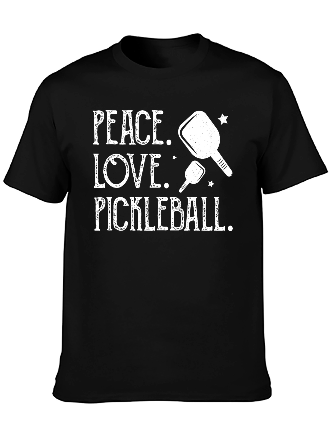 Peace Love Pickleball Black Graphic Tee