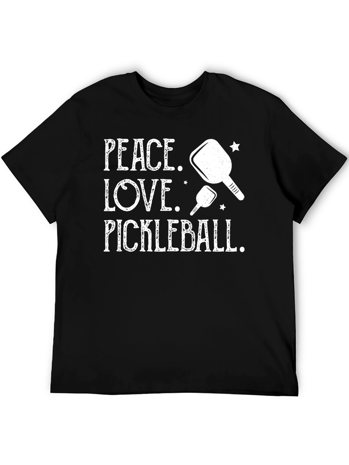 Peace Love Pickleball Black Graphic Tee