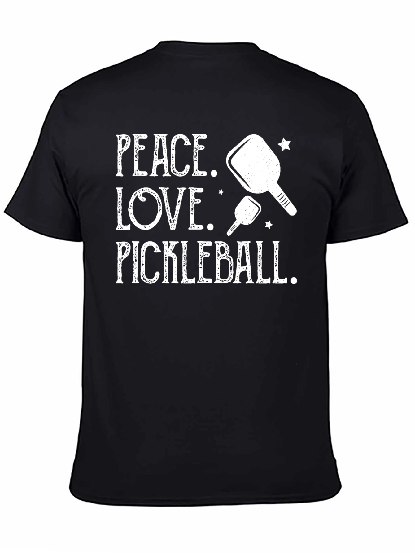 Peace Love Pickleball Black Graphic Tee