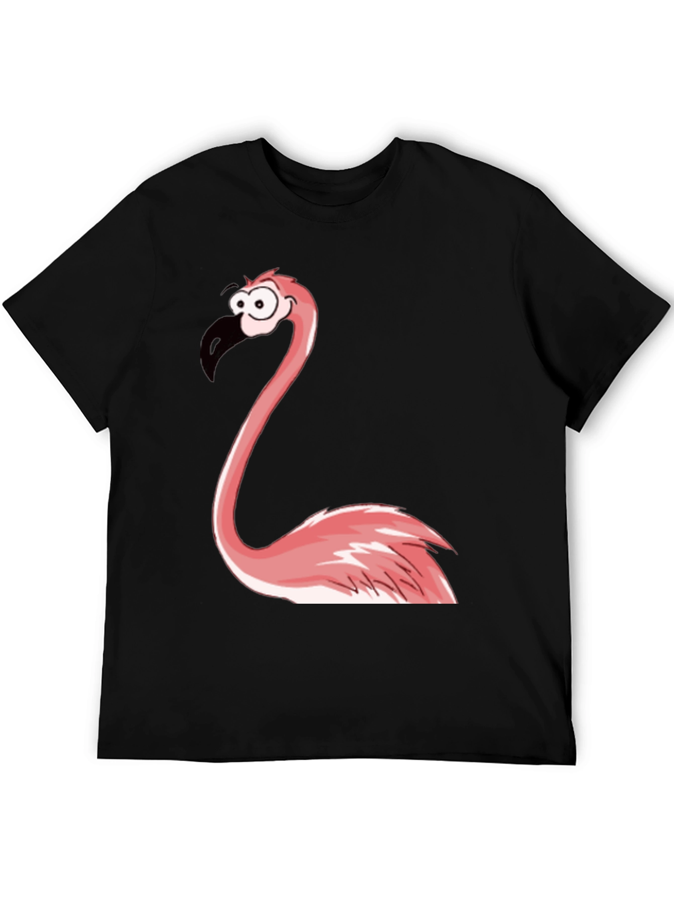 Funny Flamingo Graphic Tee - Black Casual T-Shirt