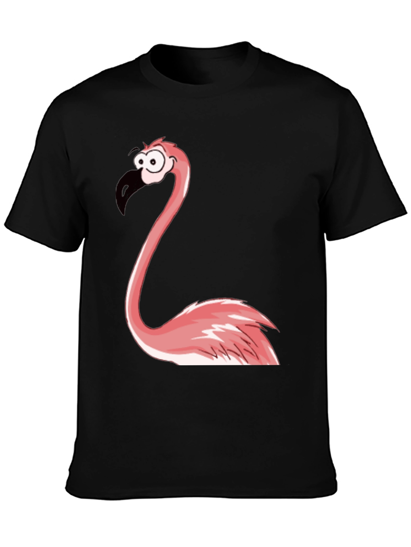 Funny Flamingo Graphic Tee - Black Casual T-Shirt
