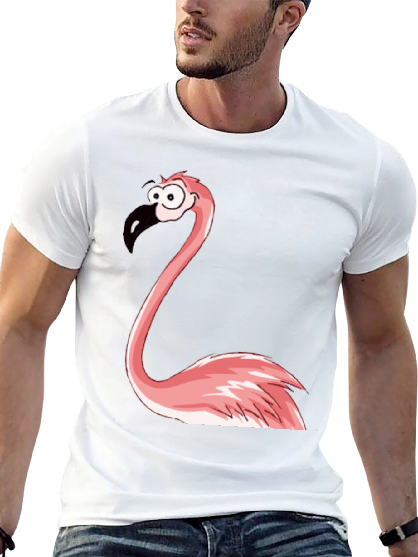 Funny Flamingo Graphic Tee - Black Casual T-Shirt