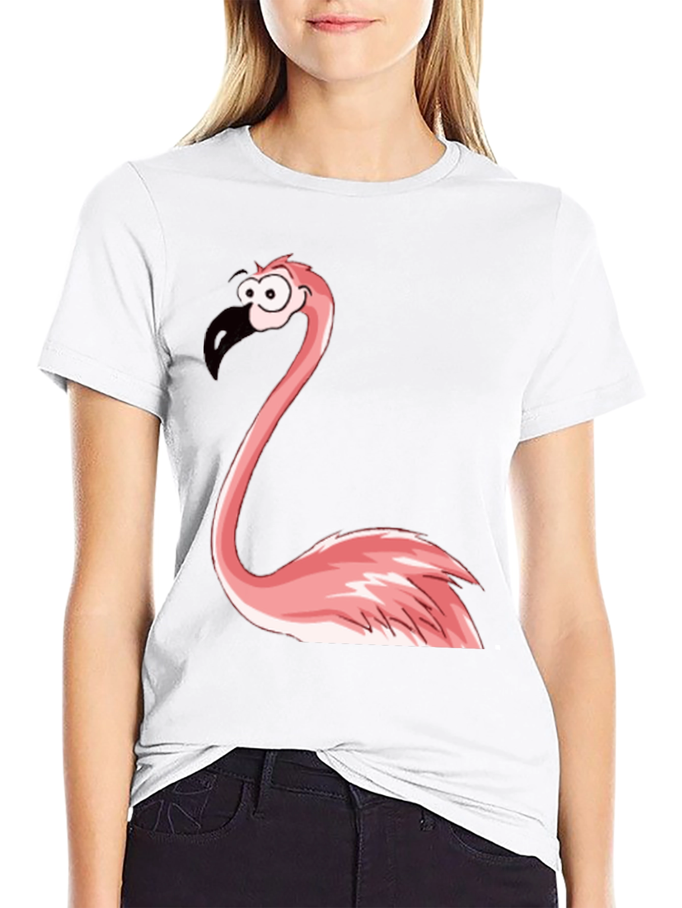 Funny Flamingo Graphic Tee - Black Casual T-Shirt