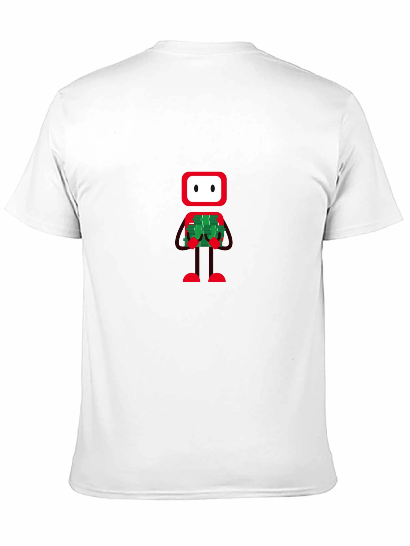 Robot Holding Money Graphic Black Tee