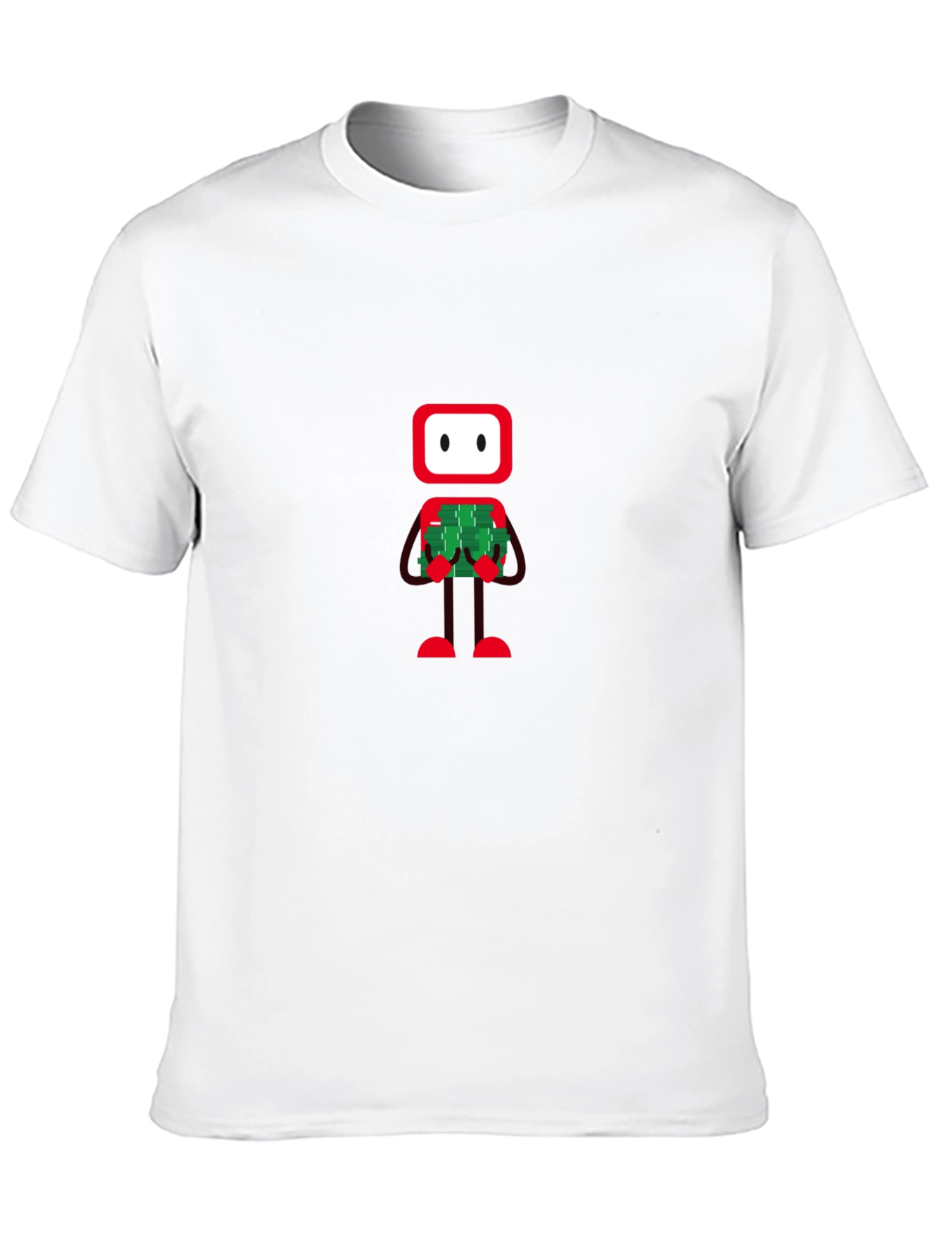 Robot Holding Money Graphic Black Tee