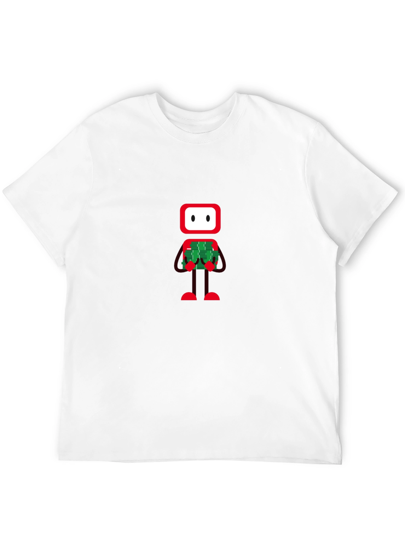 Robot Holding Money Graphic Black Tee