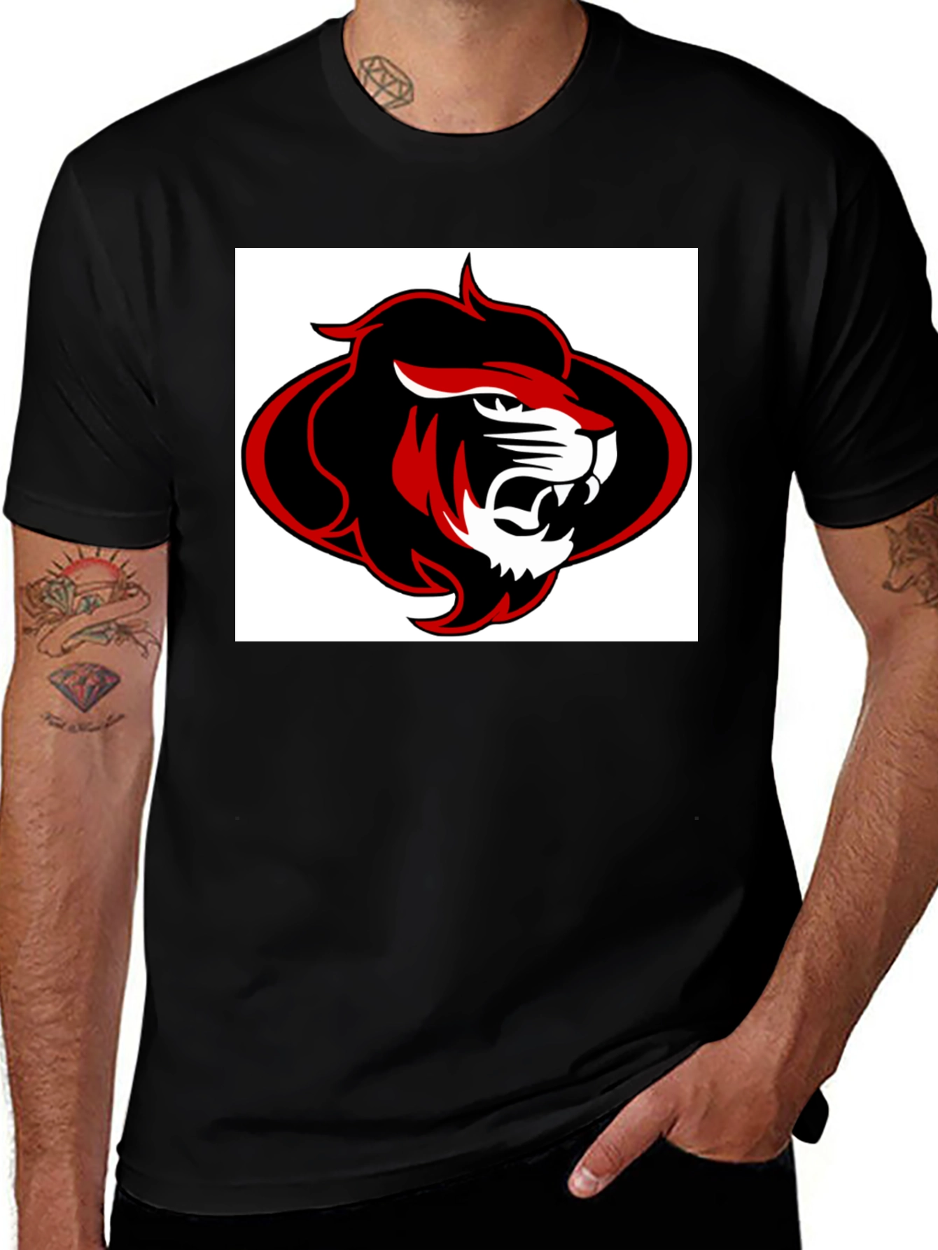 Lion Graphic Black T-Shirt