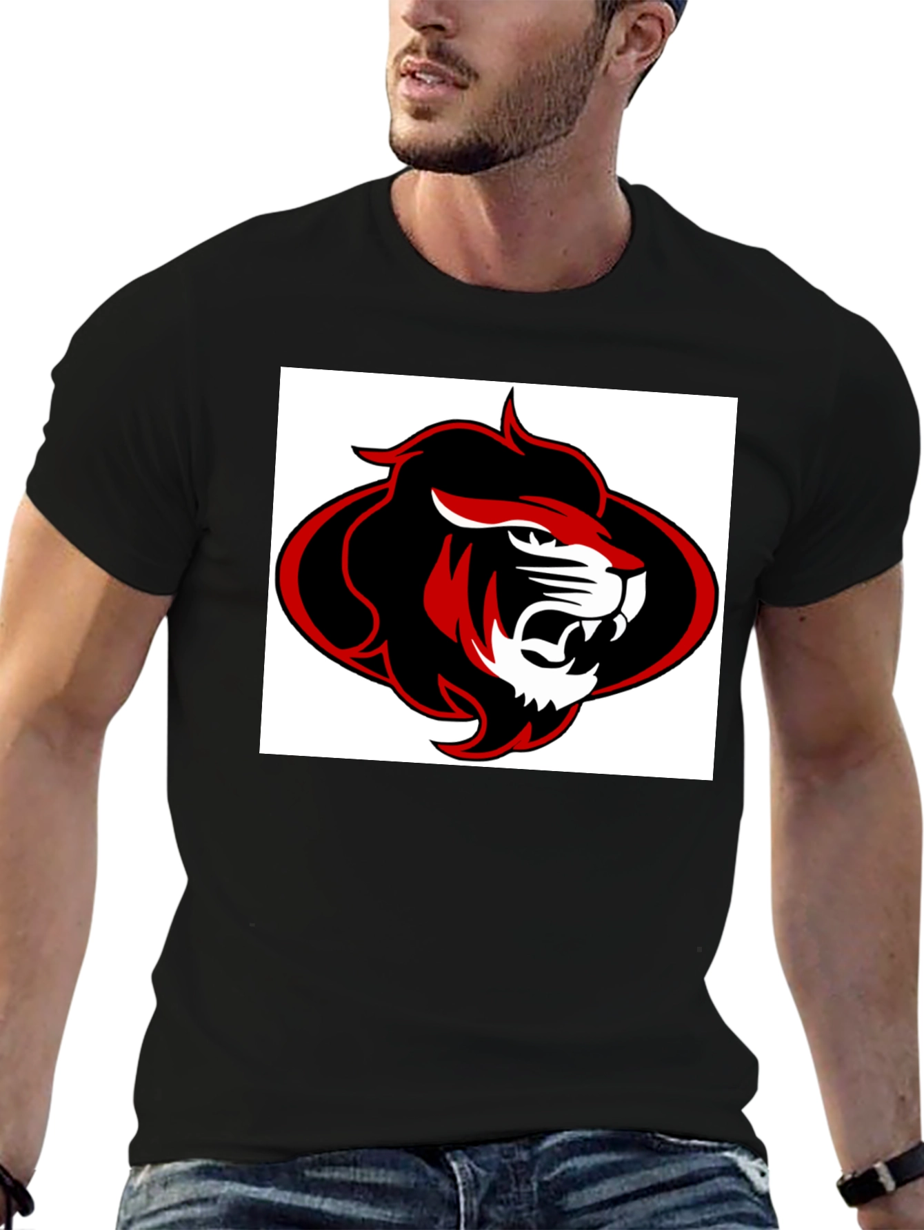 Lion Graphic Black T-Shirt
