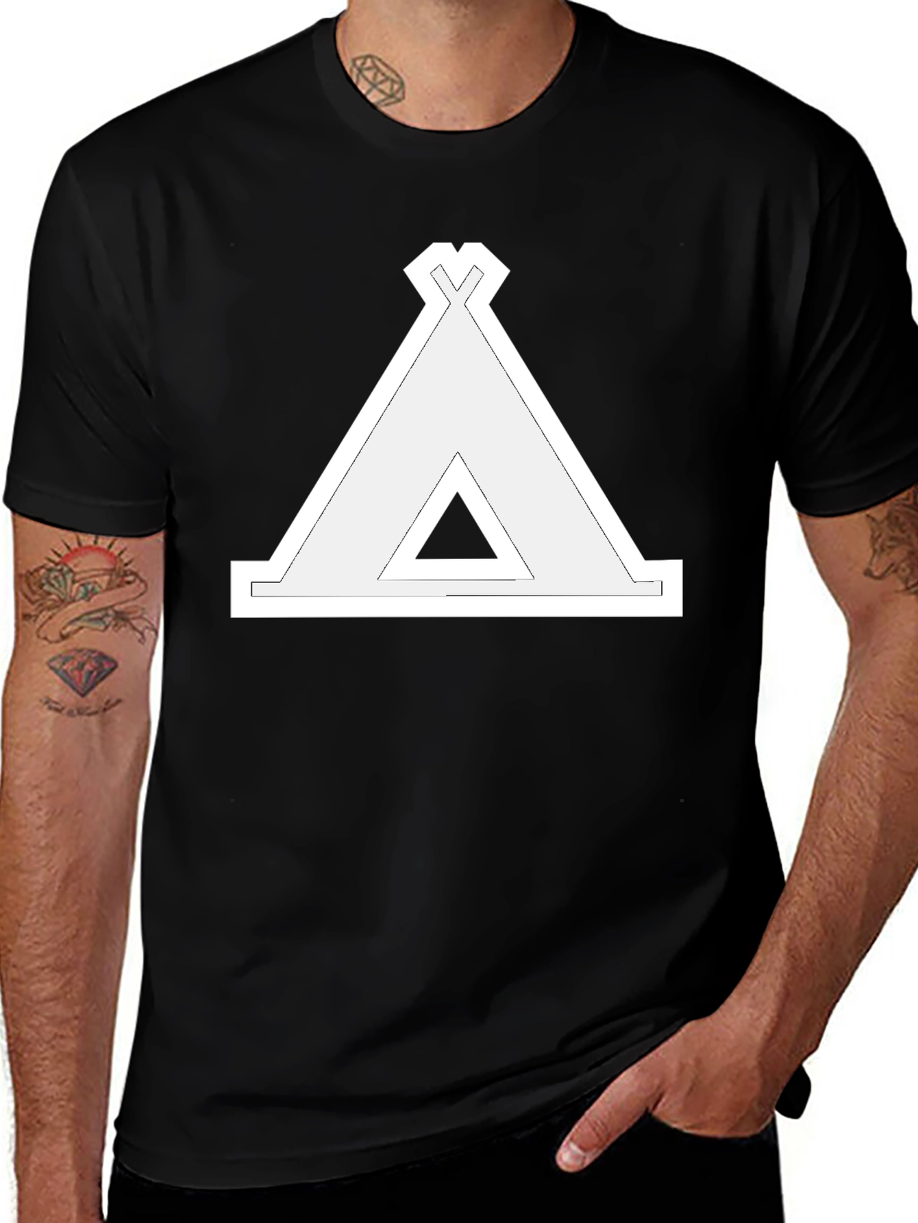 Teepee Graphic Black T-Shirt