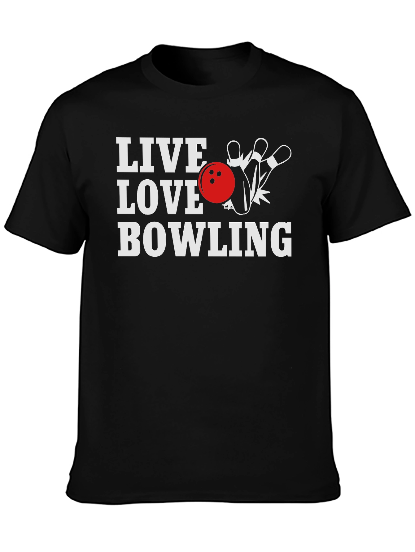 Live Love Bowling T-Shirt - Sporty Graphic Tee