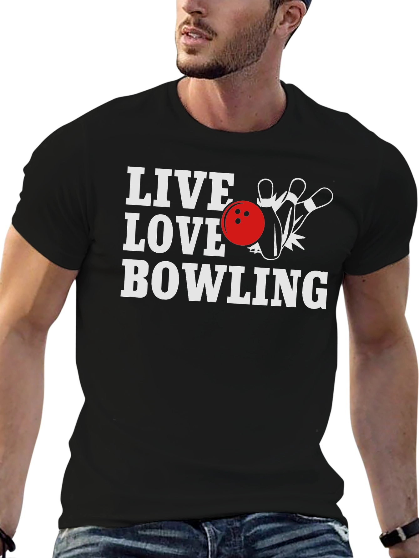 Live Love Bowling T-Shirt - Sporty Graphic Tee