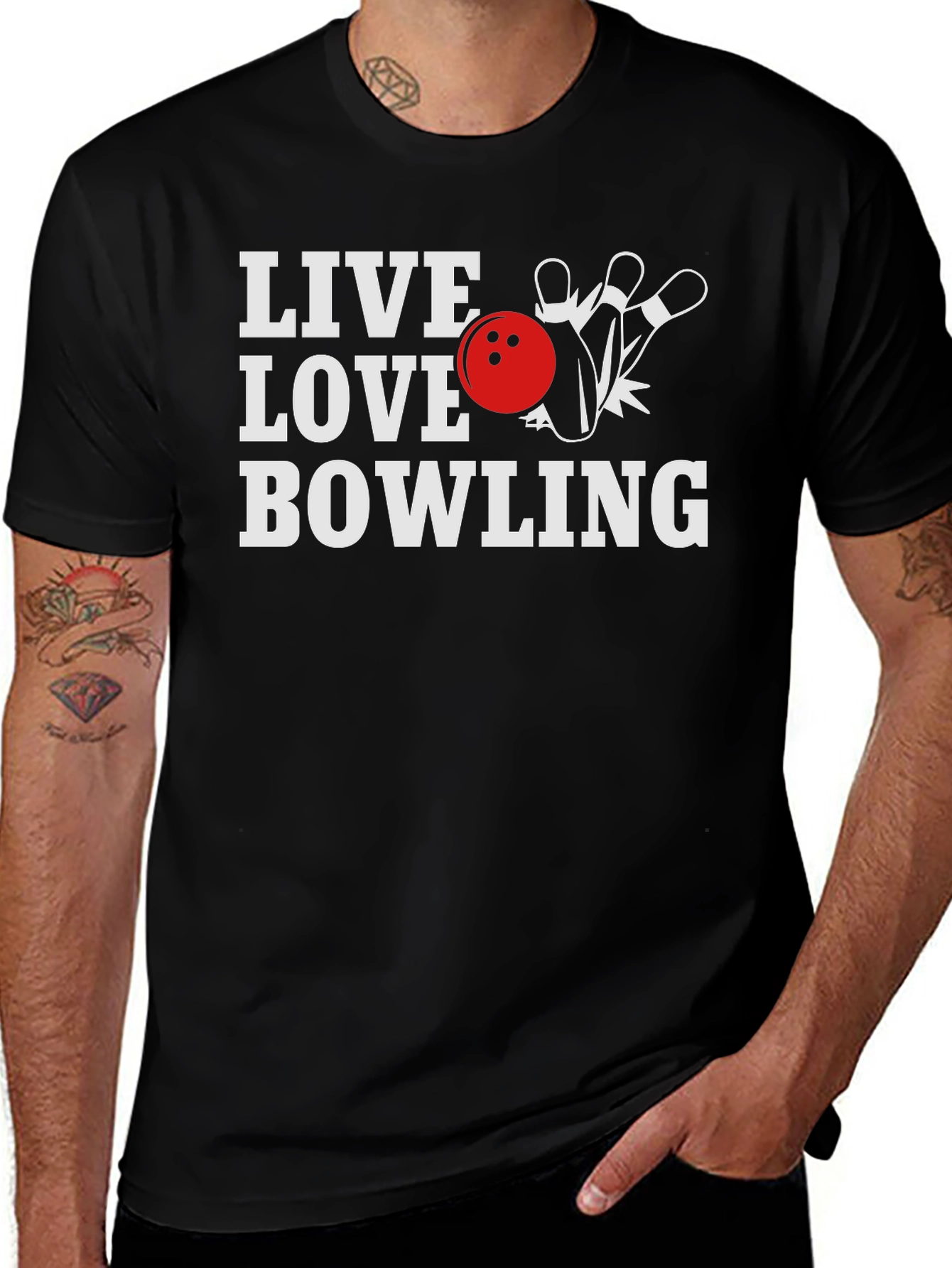 Live Love Bowling T-Shirt - Sporty Graphic Tee