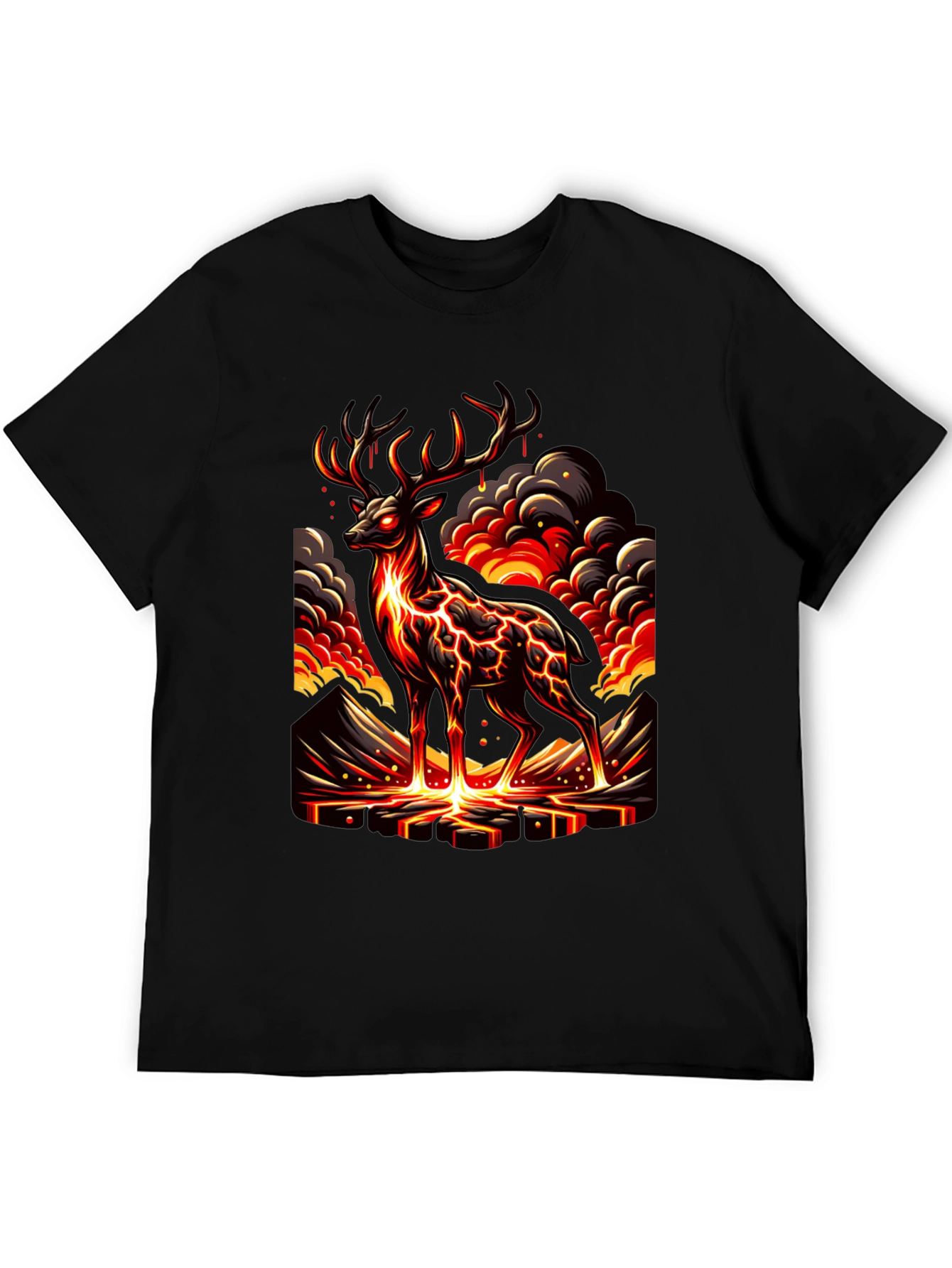 Lava Deer Graphic Tee - Mens Black T-Shirt