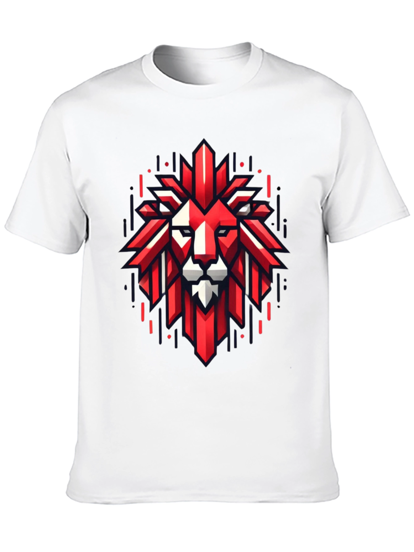 Geometric Lion Graphic Tee - Bold Style