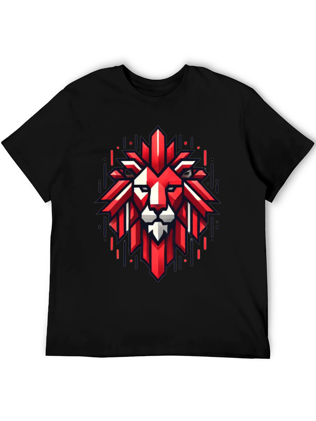 Geometric Lion Graphic Tee - Bold Style