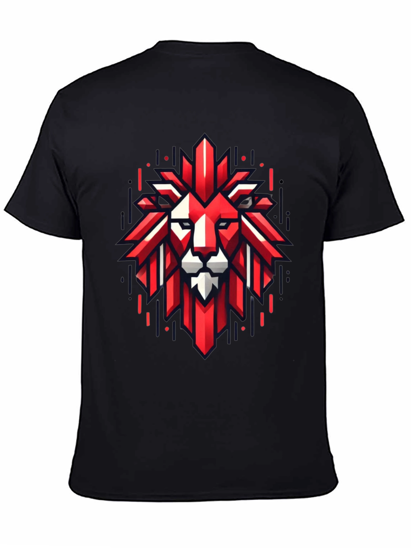 Geometric Lion Graphic Tee - Bold Style