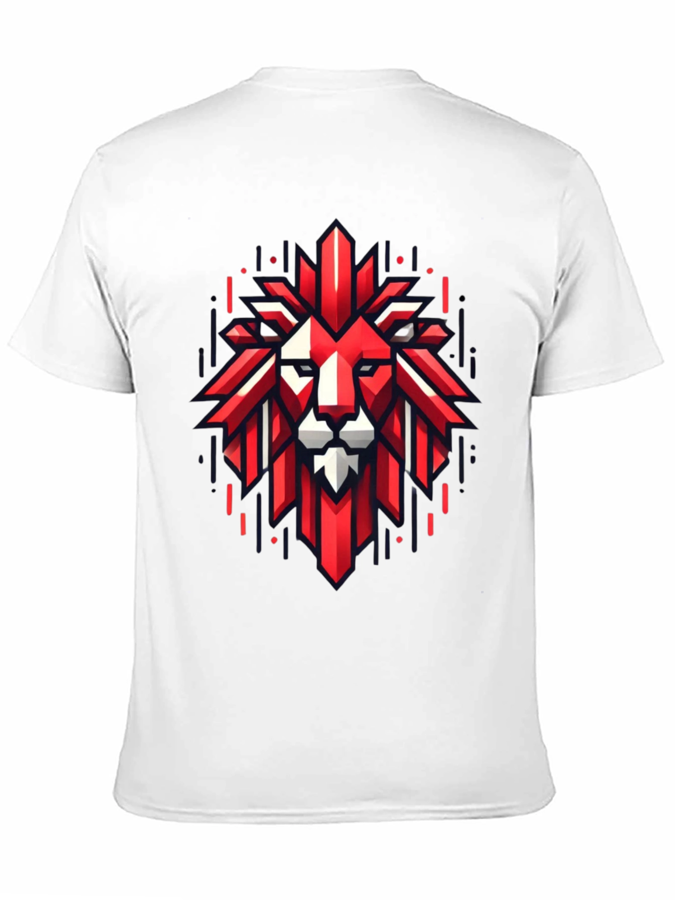 Geometric Lion Graphic Tee - Bold Style
