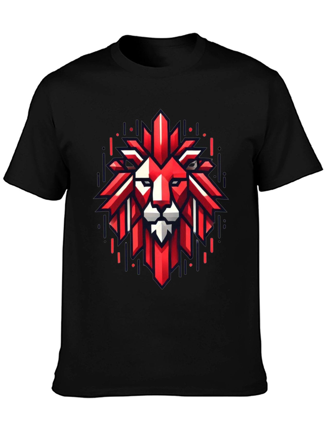 Geometric Lion Graphic Tee - Bold Style